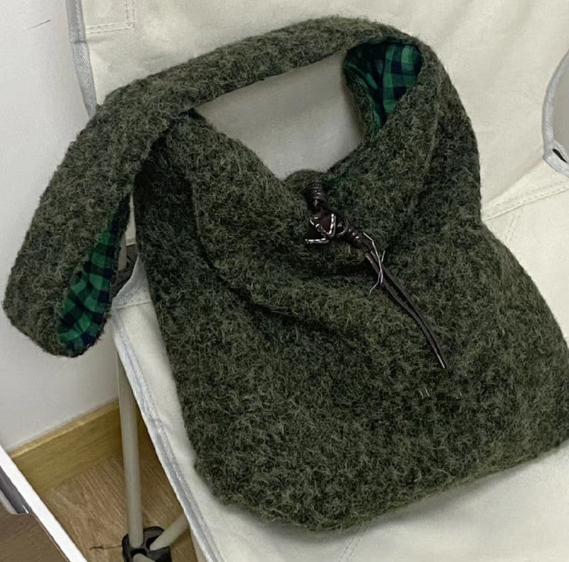 【Turtle Green Braided Tote】 - For a Big Bag