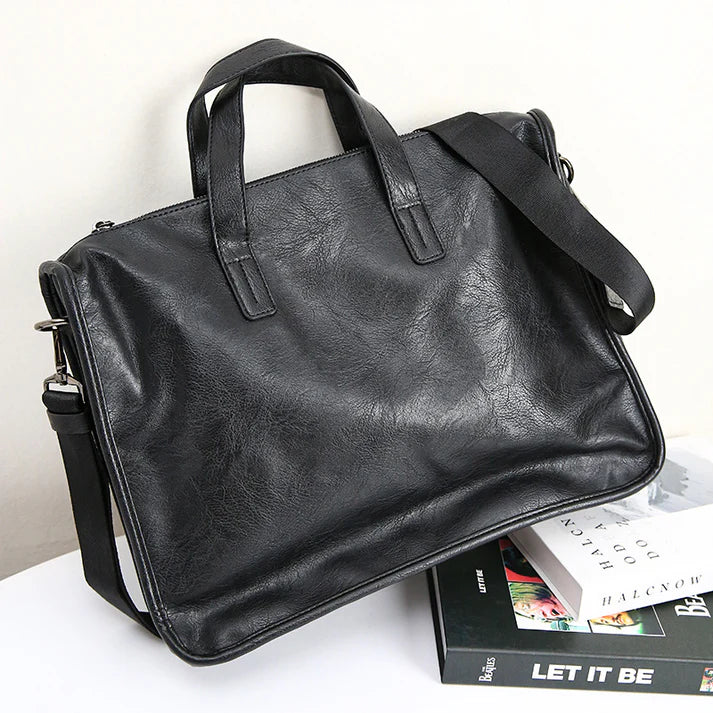 Casual portable shoulder bag for men, large-capacity cross-body Korean business travel computer bag, briefcase