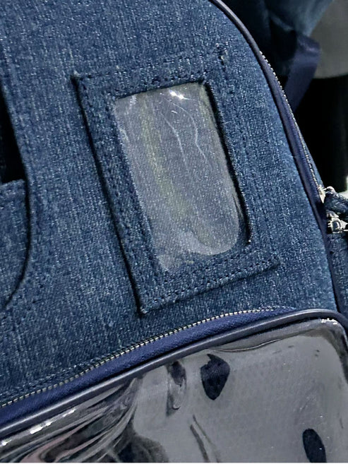 2024 summer new product versatile shoulder tote bag large capacity transparent frame bag simple retro college animation