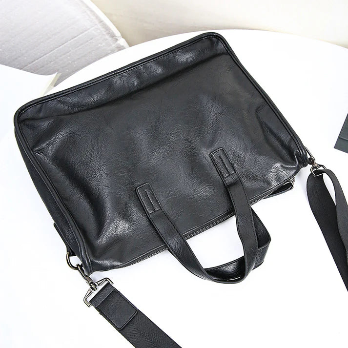 Casual portable shoulder bag for men, large-capacity cross-body Korean business travel computer bag, briefcase